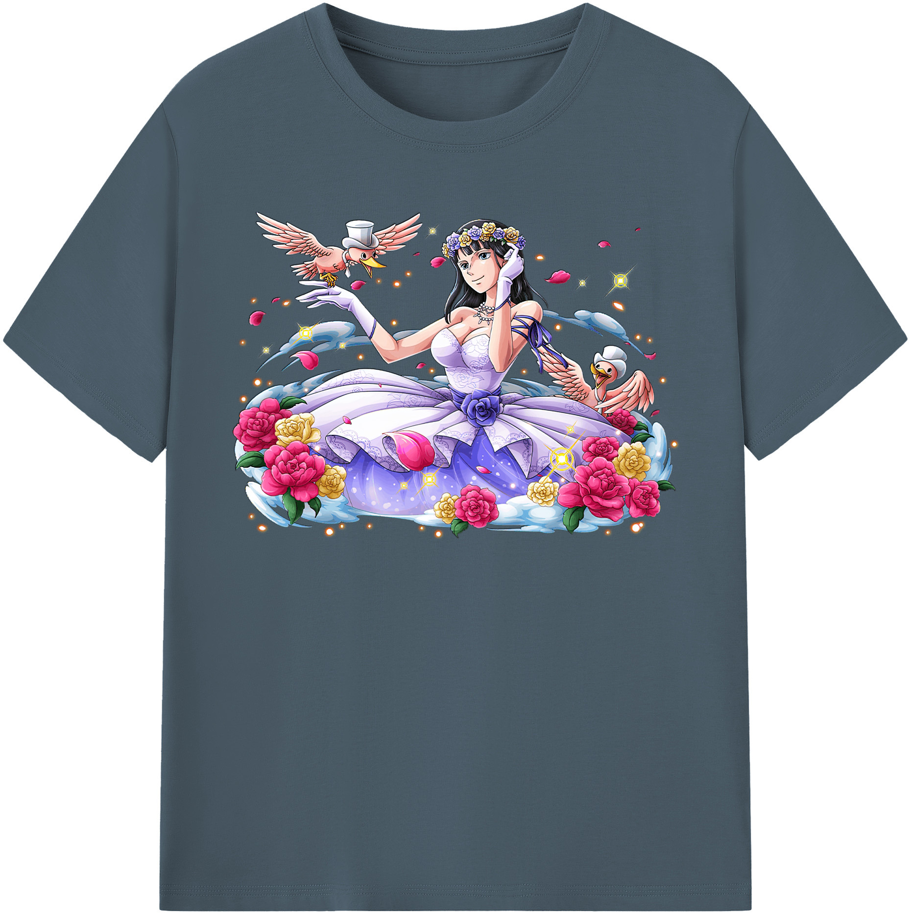 ワンピース ニコ・ロビン ONE PIECE Nico Robin 綿100％半袖Tシャツ（フロントプリント）